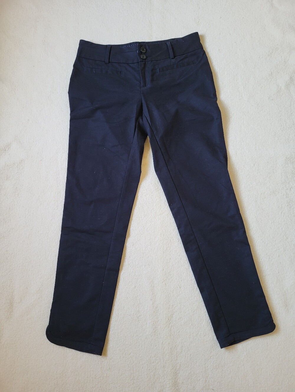 Anthropologie Black Cropped Cotton Strech Capri Pants Women's Size 0